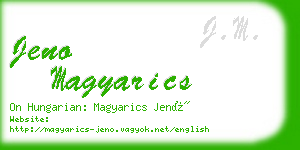 jeno magyarics business card